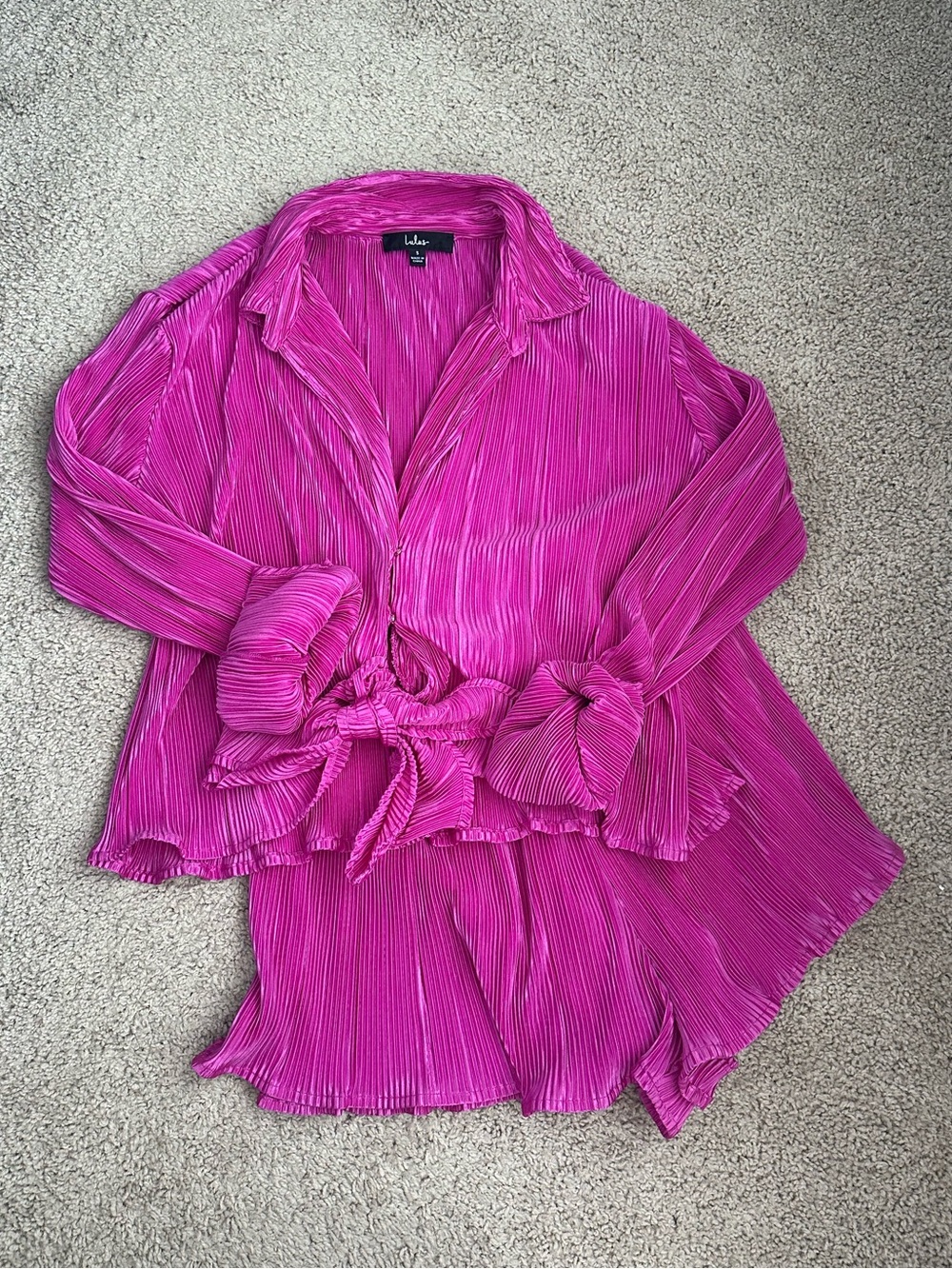 Lulus pleated pink set